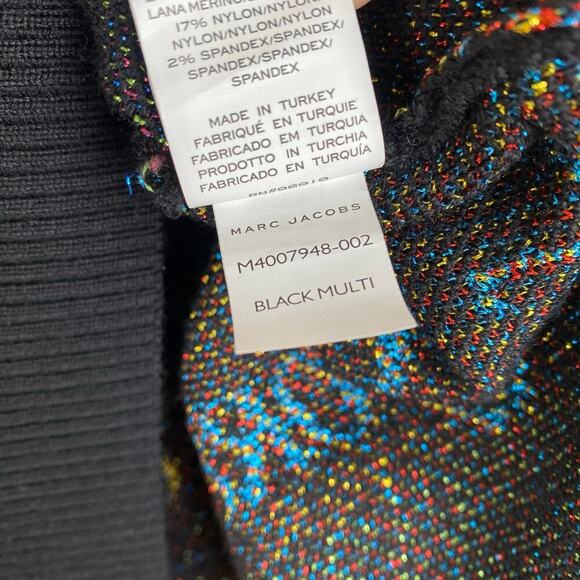Marc Jacobs x New York Magazine Sweater Size XS Black Rainbow Metallic Wool RARE - Picture 12 of 14